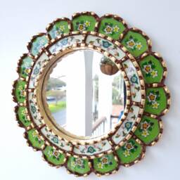 "Peruvian Mirrors ""Harmonious 30cm Lemon Green" - thumbnail 1