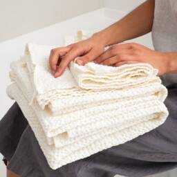 Natural Linen Waffle Towel Set, Face Towel, Body Towels, Gift - thumbnail 4