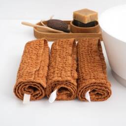 Natural Linen Waffle Towel Set, Face Towel, Body Towels, Gift - thumbnail 2