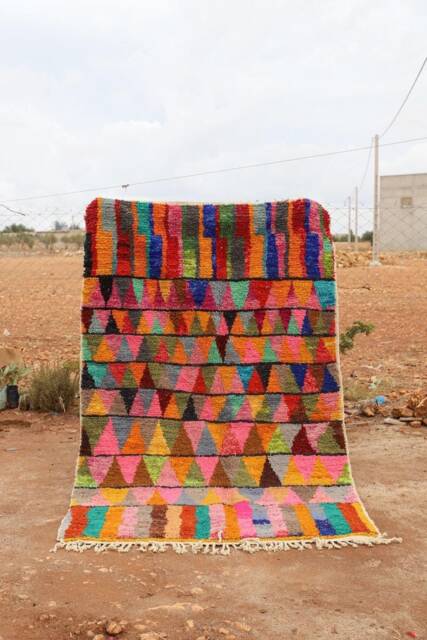 Custom Colorful Moroccan Wool Rug Handmade Boho Berber Carpet - image 1