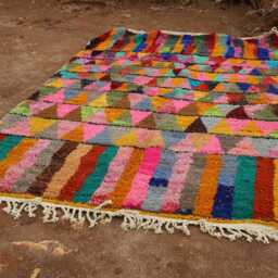 Custom Colorful Moroccan Wool Rug Handmade Boho Berber Carpet - thumbnail 2