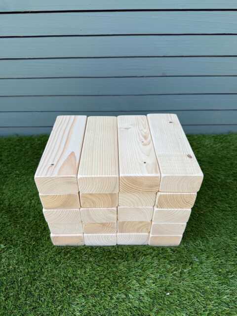 Montessori Wooden Building Blocks Set - Natural Wood Toy - image 1
