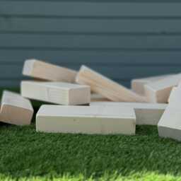 Montessori Wooden Building Blocks Set - Natural Wood Toy - thumbnail 3