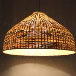 Handwoven Bamboo Pendant Light Eco-Friendly Kitchen Lighting - thumbnail 2