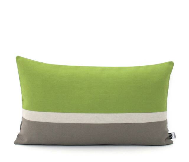 Grass Green & Grey Colorblock Pillow Cover - All Sizes, Home Gifts For You - image 1
