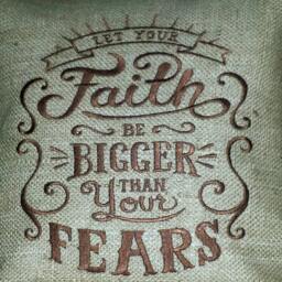 Custom Let Your Faith Be Larger Than Fears Pillow - You Chose The Colors - thumbnail 2