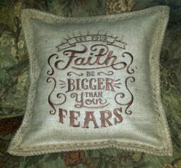 Custom Let Your Faith Be Larger Than Fears Pillow - You Chose The Colors - thumbnail 1