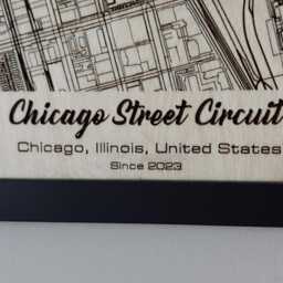 Chicago Street Circuit Wall Art Laser Engraved Wood, Nascar Gift - thumbnail 3