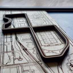 Chicago Street Circuit Wall Art Laser Engraved Wood, Nascar Gift - thumbnail 2
