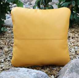 Leather Cushion Cover From 40 X 30 cm Relaxation With Cross Stitching, Lounge Cushion, Seat Back Throw Pillow - thumbnail 1
