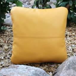 Leather Cushion Cover From 40 X 30 cm Relaxation With Cross Stitching, Lounge Cushion, Seat Back Throw Pillow - thumbnail 4