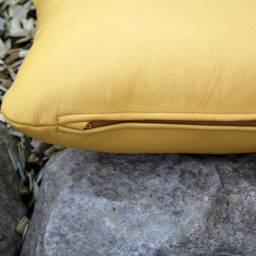 Leather Cushion Cover From 40 X 30 cm Relaxation With Cross Stitching, Lounge Cushion, Seat Back Throw Pillow - thumbnail 3