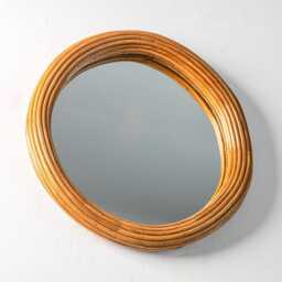 Round Pencil Reed Wall Mirror, Provincial Style, Bathroom, Hallway Mirror - thumbnail 2