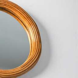 Round Pencil Reed Wall Mirror, Provincial Style, Bathroom, Hallway Mirror - thumbnail 4