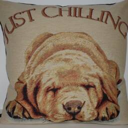 Decorative Cushion Cover Made Of Tapestry & Canvas Fabric Just Chilling Dog Friend Chill Relaxation Rest Gift - thumbnail 4