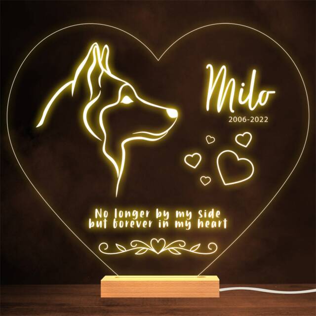 Siberian Dog Husky Memorial Pet Loss Personalised Gift Warm Lamp Night Light - image 1