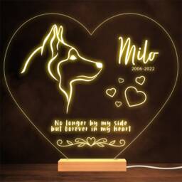 Siberian Dog Husky Memorial Pet Loss Personalised Gift Warm Lamp Night Light - thumbnail 1