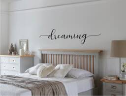 Dreaming Sticker, Wall Art Bedroom Decal, Decor, Word Sticker, Dreaming Decor