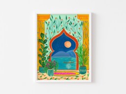 Morocco Travel Art Print, Botanical Tropical Wall Decor, Morocco Christmas Gift, For Traveller, Marrakech Gift - thumbnail 1