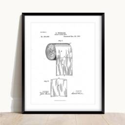 Vintage Toilet Paper Patent Print Funny Bathroom Wall Art - thumbnail 2