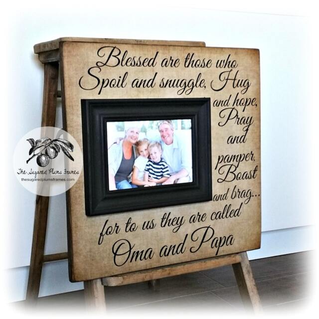 Personalized Grandparent Photo Frame Oma & Papa Gift - 16x16 - image 1