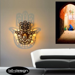 Oriental Lighting, Hamsa, Hamsa Light, 30 Or 35 cm, 110 V, Oriental Light, Hamsa Deco, Designer Light, Oriental Lamp, Lighting Wall, Deco Wall - thumbnail 2