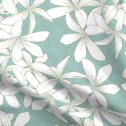 Floral Sheets - Plumerias Marsh Grass On Aquatic 150 By Kadyson Hawaiian Plant Nature Dots Cotton Sateen Sheet Set Bedding Spoonflower - thumbnail 4