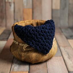 Navy Blue Chunky Baby Blanket Newborn Photography Prop - thumbnail 2