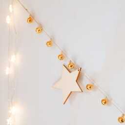 Christmas Garland, Stars & Gold Bells Decoration - thumbnail 2