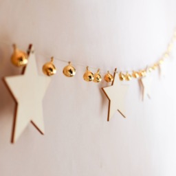 Christmas Garland, Stars & Gold Bells Decoration - thumbnail 1