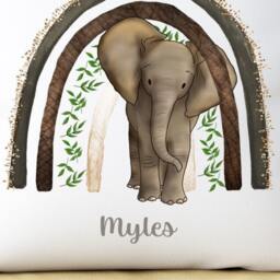 Personalised Baby Elephant With Rainbow African Safari Plush White - thumbnail 3