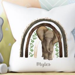 Personalised Baby Elephant With Rainbow African Safari Plush White - thumbnail 2