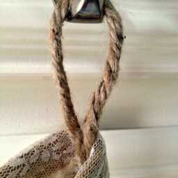 Classic Burlap Christmas Stocking - Cotton Ruffle Cuff - thumbnail 2