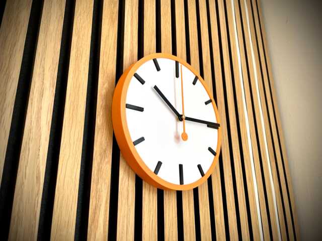 Modern Wall Clock - Minimal Home Decor Personalised Colours Great Gift Present House Warming Time Keeping - image 1