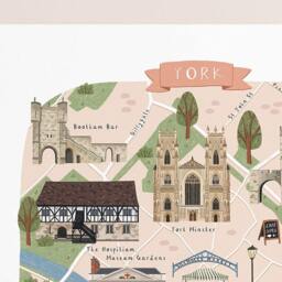 York Map, Illustrated Map Of York, Poster, Print, Art, Illustration, Gift, Travel, Gift - thumbnail 3
