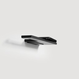 Designer Slim Toilet Paper Holder With Shelf - Hidden Wall Mounting, Floating Black Roll Holder, Unique Bathroom Accesories Arete - thumbnail 3