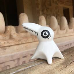 Kawaii Monster Figurine Handmade Bone China Collectible - thumbnail 1