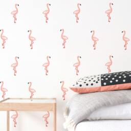 Flamingo Toss - Fabric Wall Decal Tropical Mej - thumbnail 2