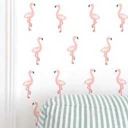 Flamingo Toss - Fabric Wall Decal Tropical Mej
