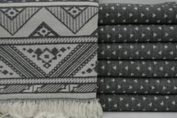 "Turkish Towel, Turkish Bath Towel, Black Towel, Towel, Kilim Desing Towel, Aztec Towel, Double Face Towel, 36""x70"