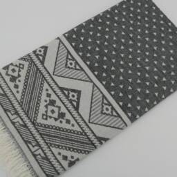 "Turkish Towel, Turkish Bath Towel, Black Towel, Towel, Kilim Desing Towel, Aztec Towel, Double Face Towel, 36""x70" - thumbnail 4