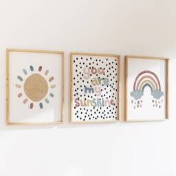 Nursery Prints, Decor, Rainbow Girls Nursery, Boys Baby Girl, Boy, Kids Room, Playroom Nursert Wall Art - thumbnail 2