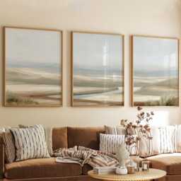 Soft Valley Poster Set, Neutral Landscape Wall Art, Abstract Prints - thumbnail 4