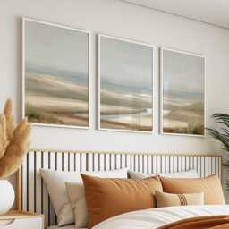 Soft Valley Poster Set, Neutral Landscape Wall Art, Abstract Prints - thumbnail 3