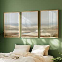 Soft Valley Poster Set, Neutral Landscape Wall Art, Abstract Prints - thumbnail 2
