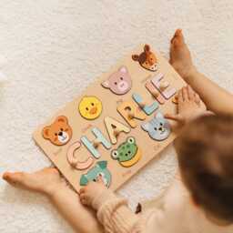 Name Puzzle With Animals, Personalized Puzzle, Christmas Gifts For Toddlers, Custom Animal Toy, Montessori Toys, First Birthday Boy - thumbnail 3
