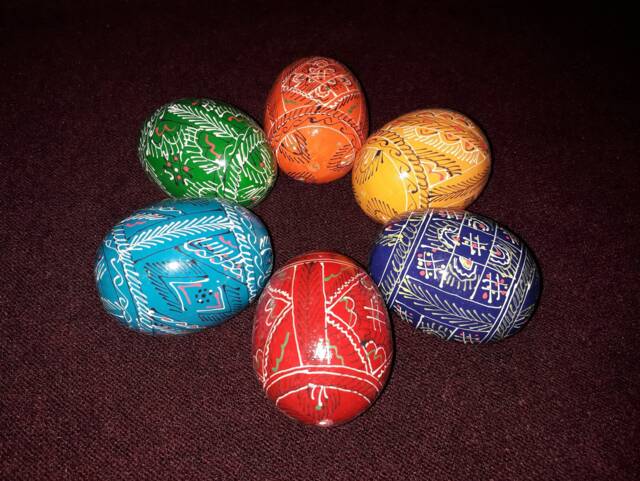 Set Of 6 Ukrainian Painted Wooden Easter Eggs Pysanky Pysanka Gift Ukraine ?????????????? Souvenir 2, 25 - image 1