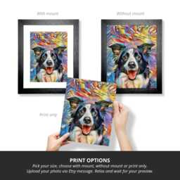 Colourful Pet Portrait, Custom Portrait From Photo, Cat Or Dog Memorial Gift, Personalised Painting, Art, Unique Gift - thumbnail 2