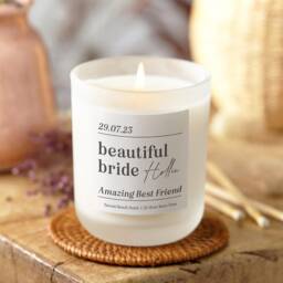 Personalised Wedding Gift For Best Friend Frosted Soy Wax Candle - thumbnail 1