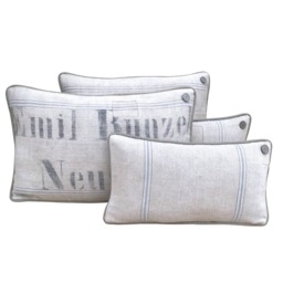 "Antique German Grain Sack Pillow From The 1883 - 18"" X 10" - thumbnail 3